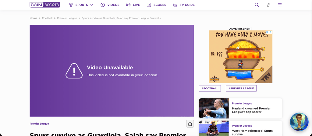 beinsports geo restricted