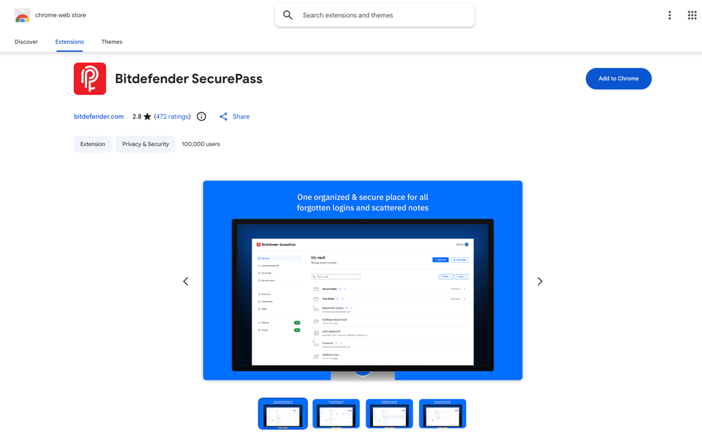 bitdefender chrome pm