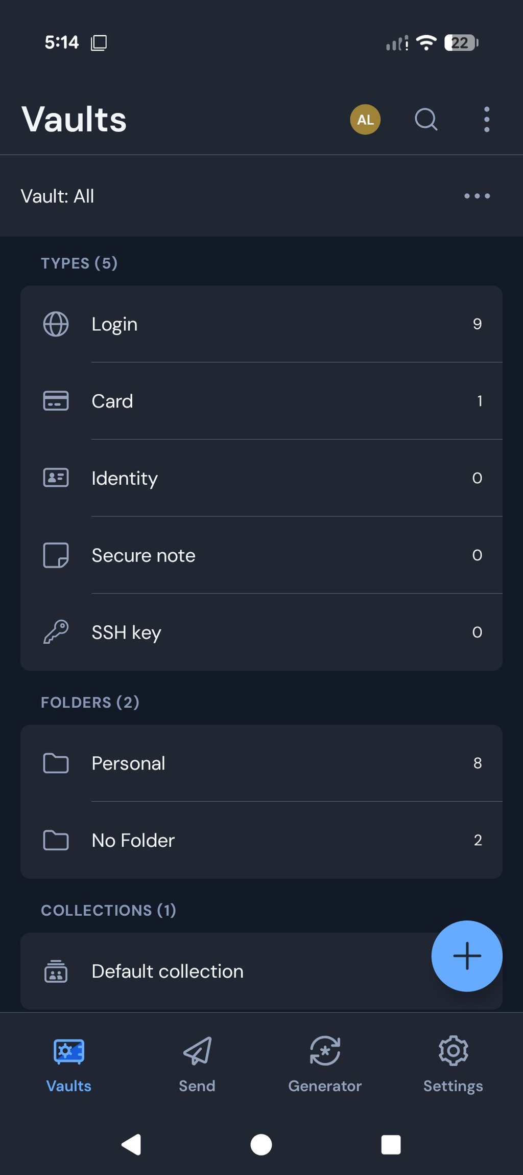bitwarden mobile interface