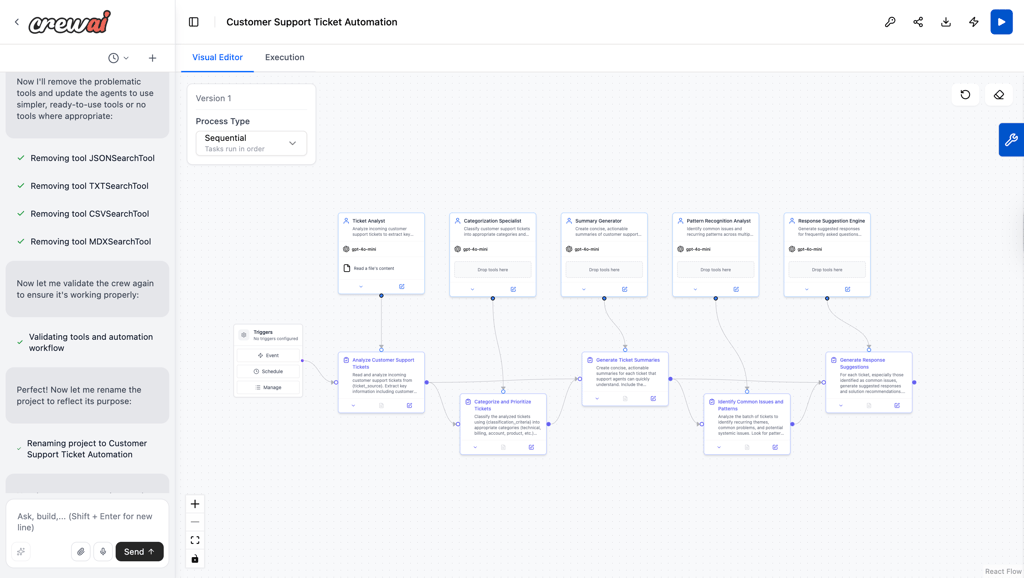 crew ai workflow canvas