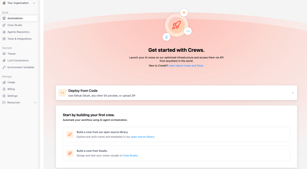 Getting started in CrewAI AMP