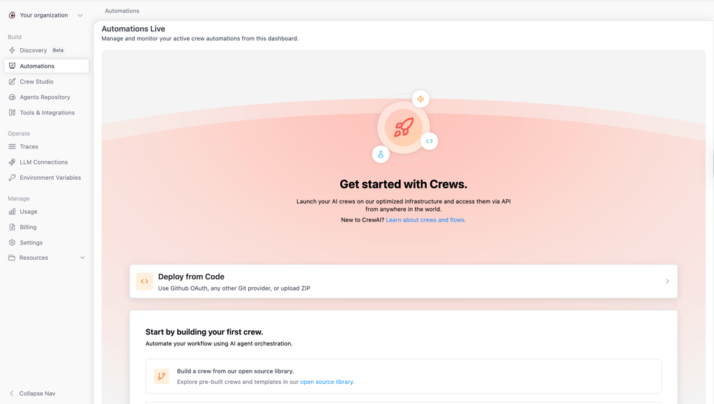 crewai studio interface