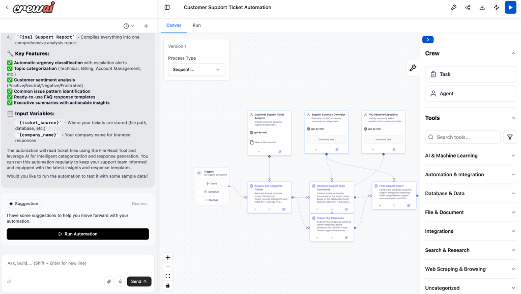 Building a workflow in CrewAI Studio
