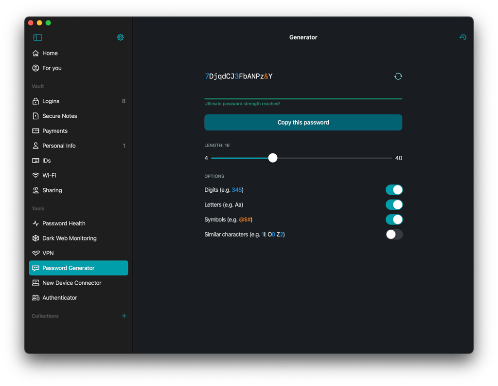 dashlane generator