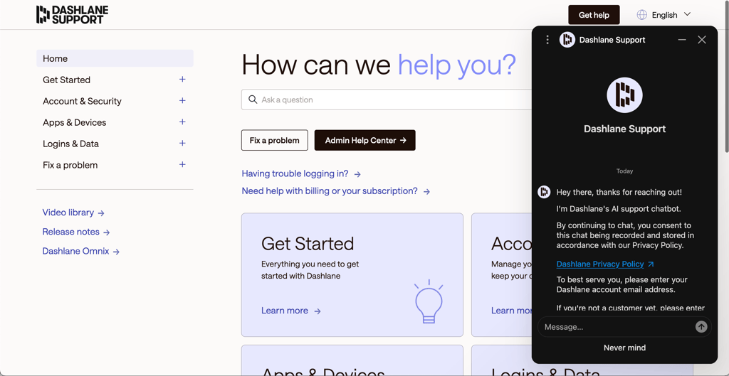 dashlane support