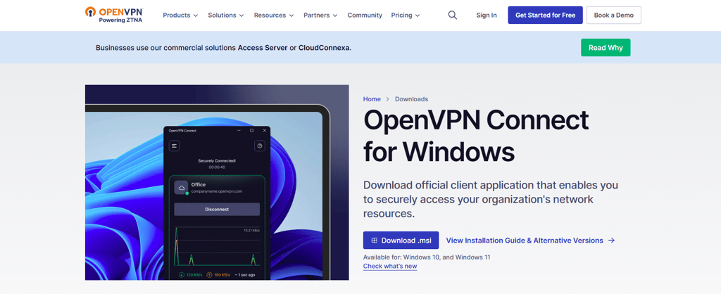 OpenVPN download page