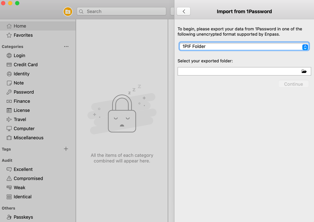 Enpass password import