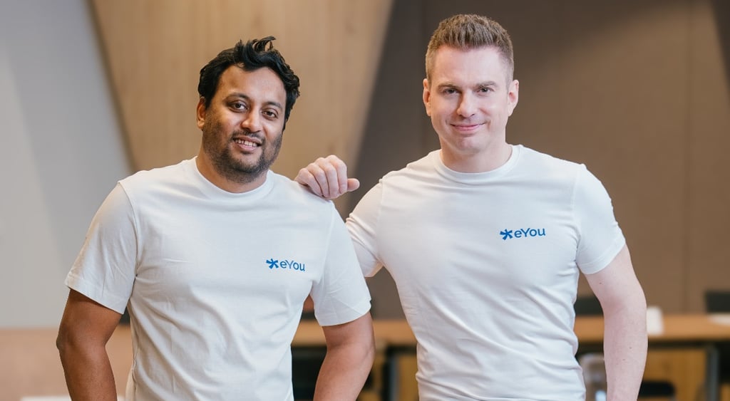 Jasseem Allybokus and Grégoire Vigroux, founders of eYou