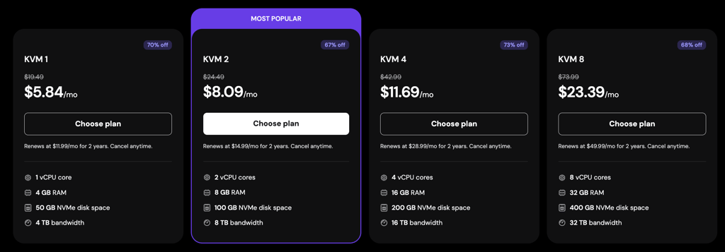 hostinger vps hosting pricing