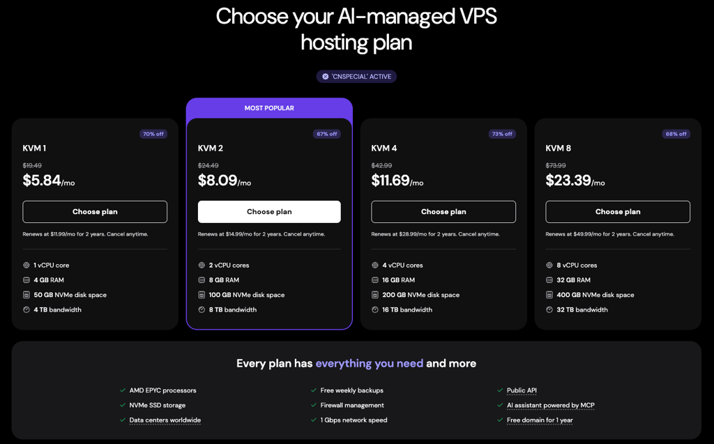hostinger vps pricing may 2026