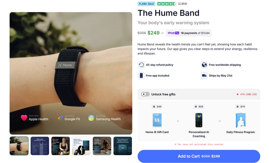 Hume Band product page