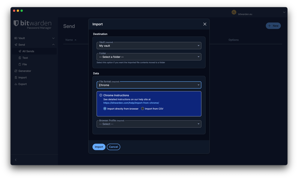 import bitwarden