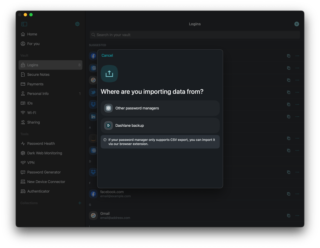 import dashlane