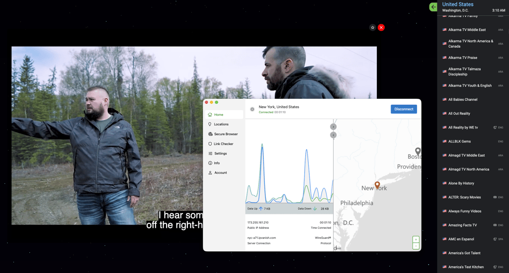 Unblocking IPTV content with IPVanish