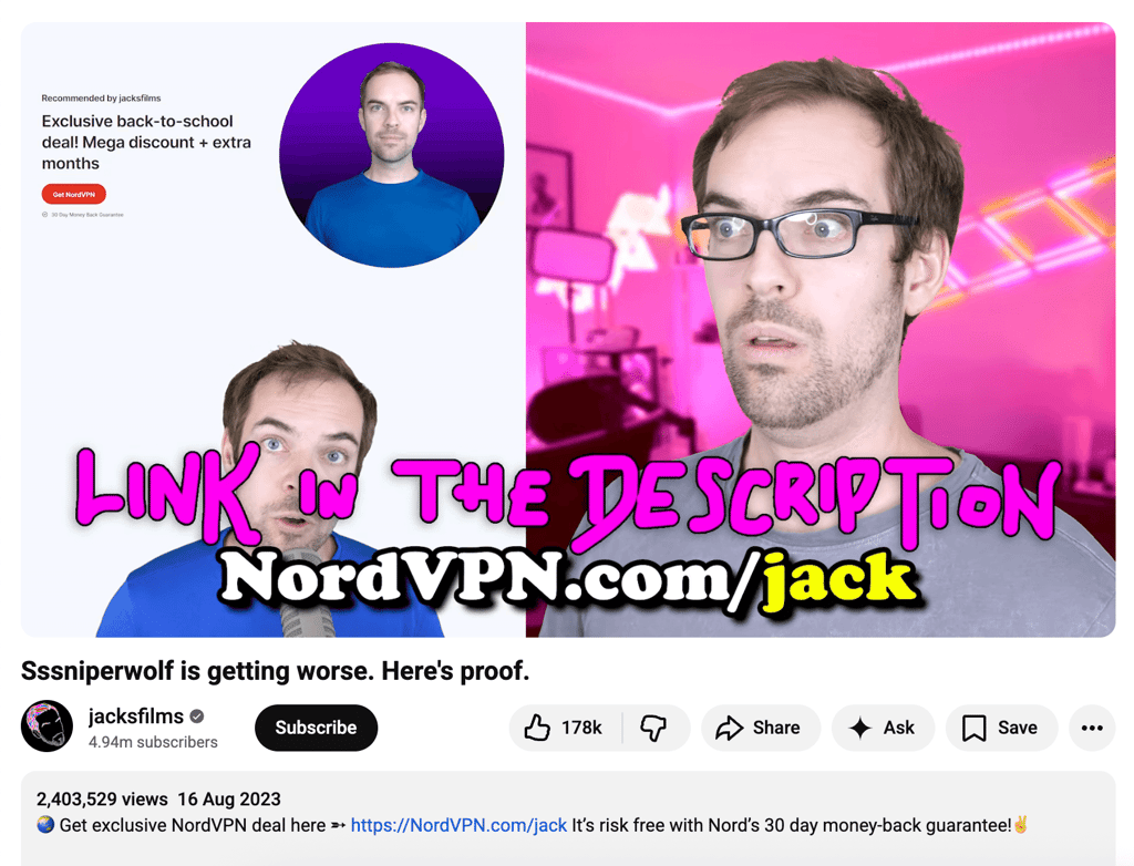 jacksfilms nordvpn code
