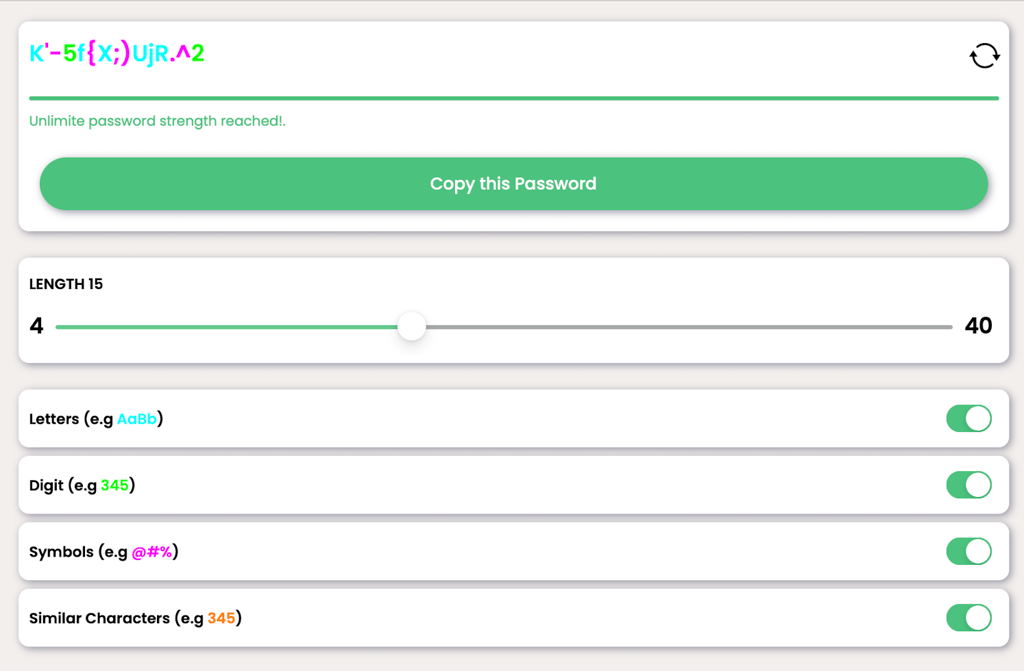 keepass password generating