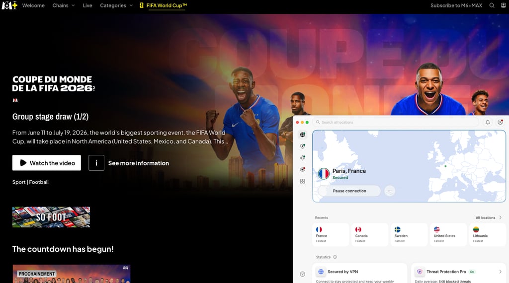 m6 débloqué avec NordVPN