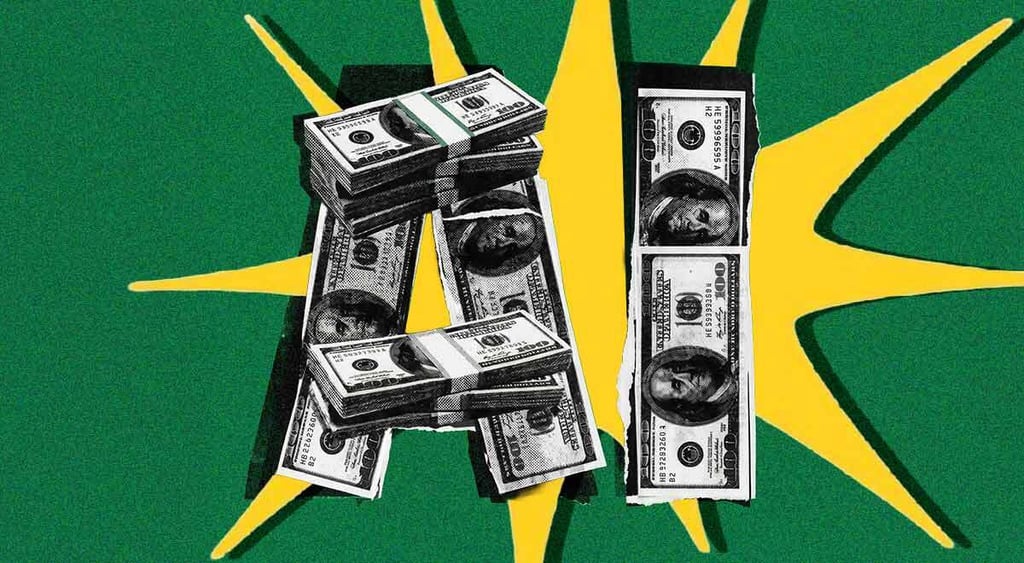 money and the word AI