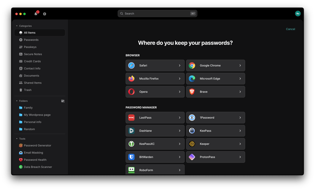 nordpass password importing