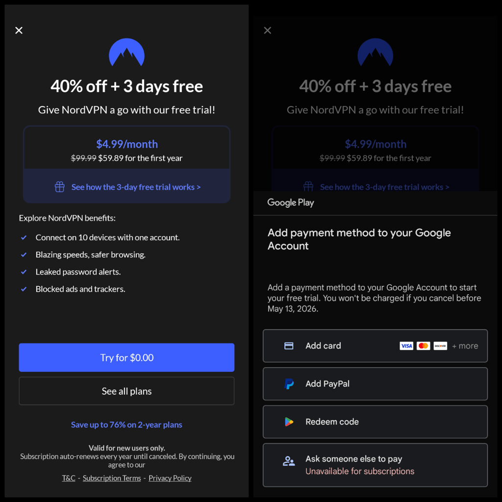 nordvpn free trial new
