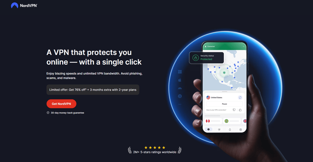 Nordvpn website screen May
