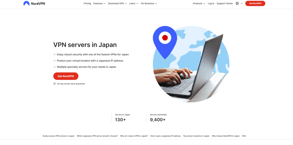 NordVPN Japan page