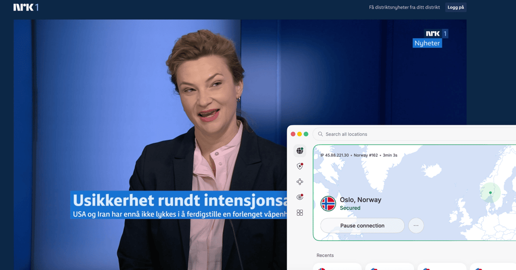 NRK1 unblocked with NordVPN