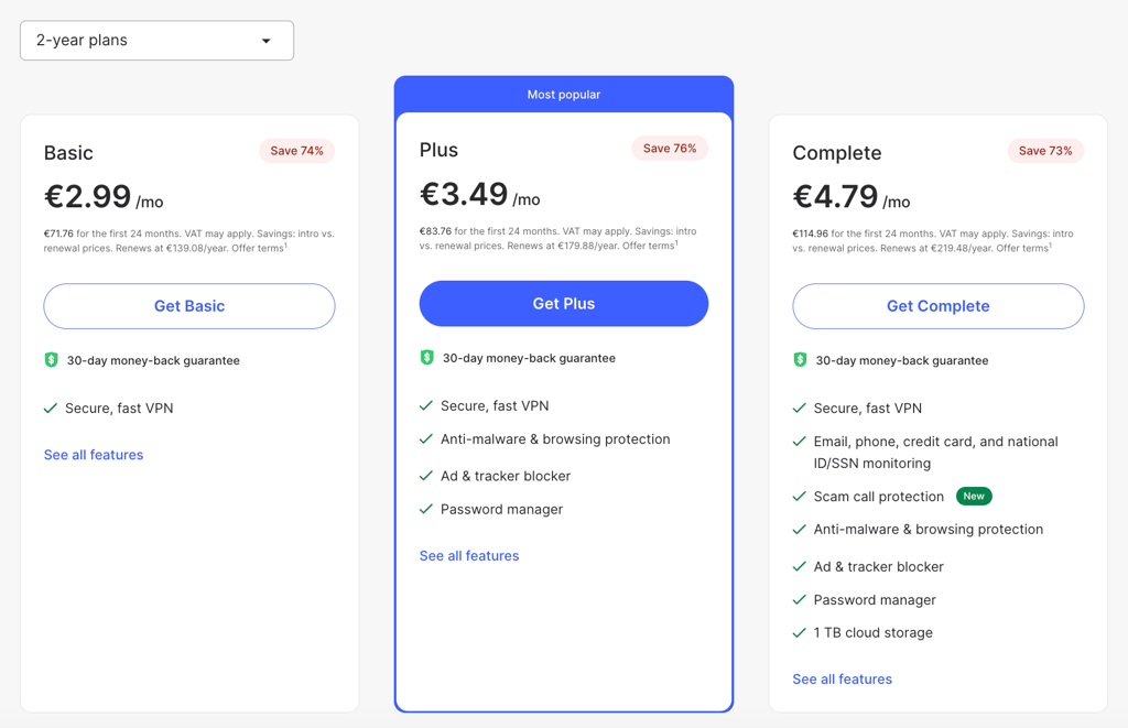 nordvpn plans pricing