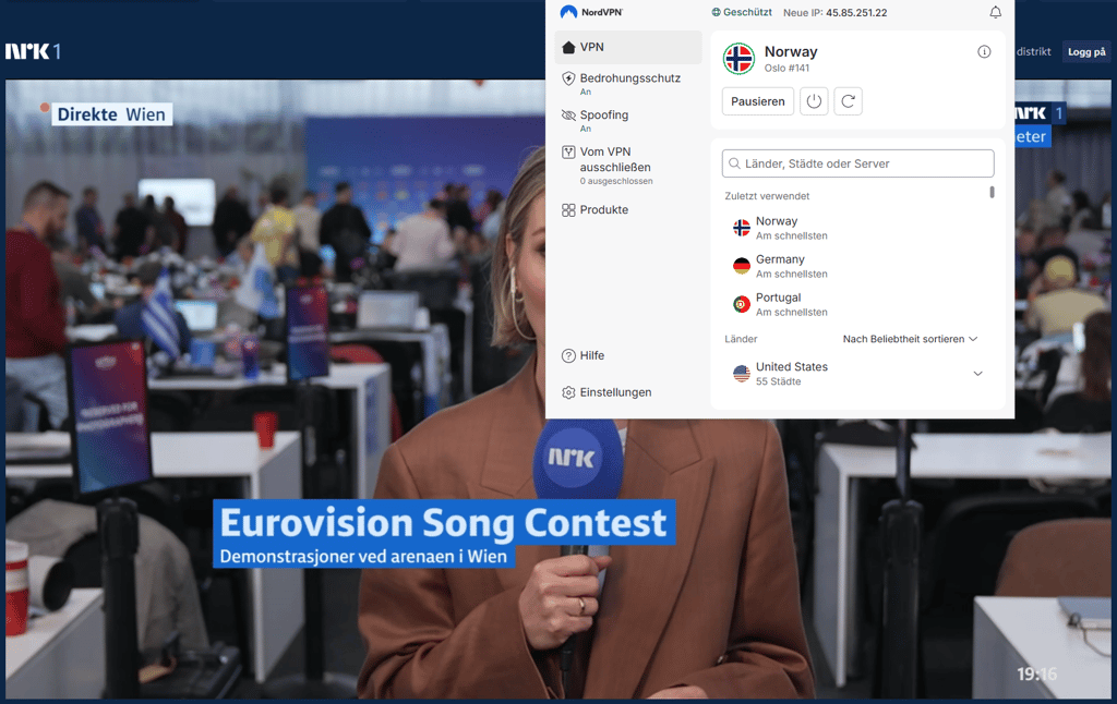 nrk live i utlandet