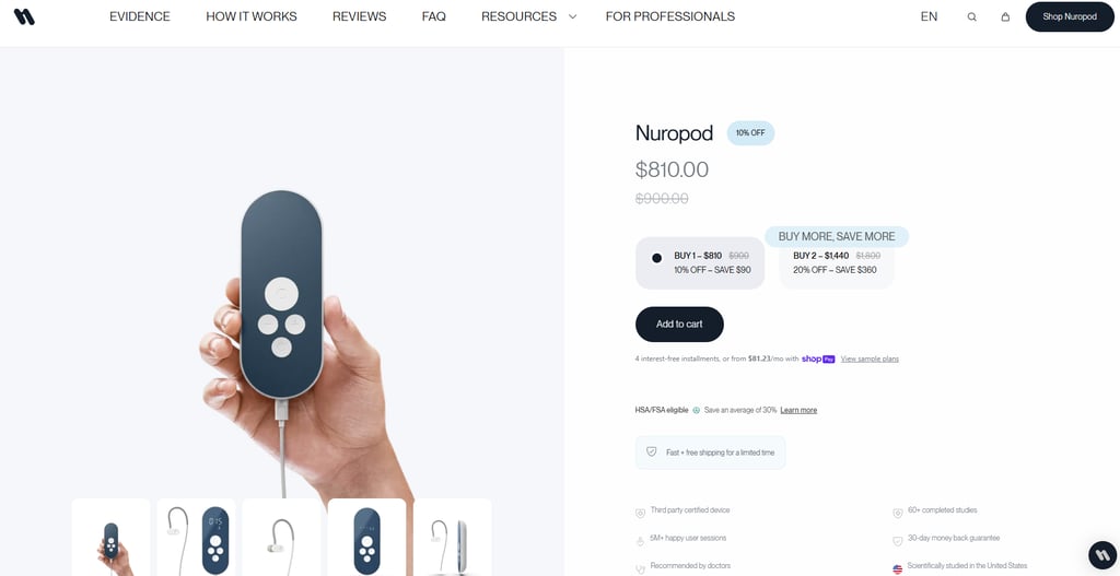 Nuropod product page