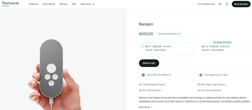 Nurosym with discount applied