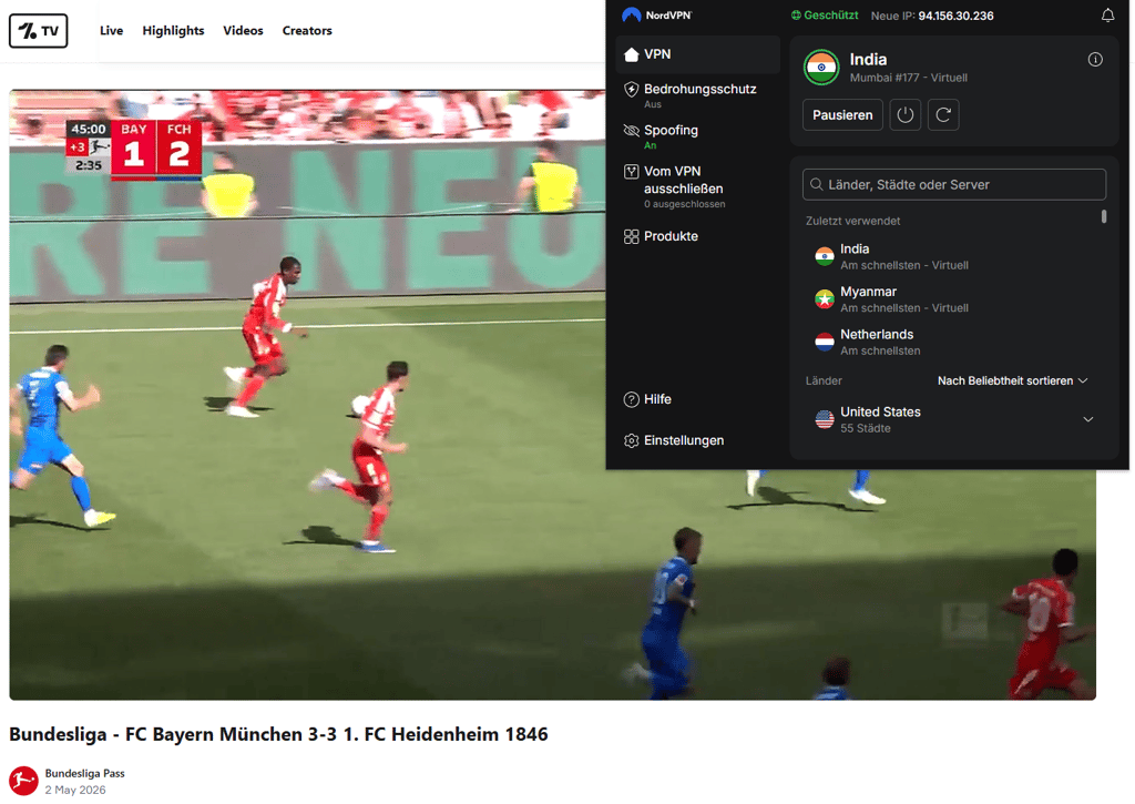 OneFootball Screenshot, Bundesliga Players, Bayern, Heidenheim