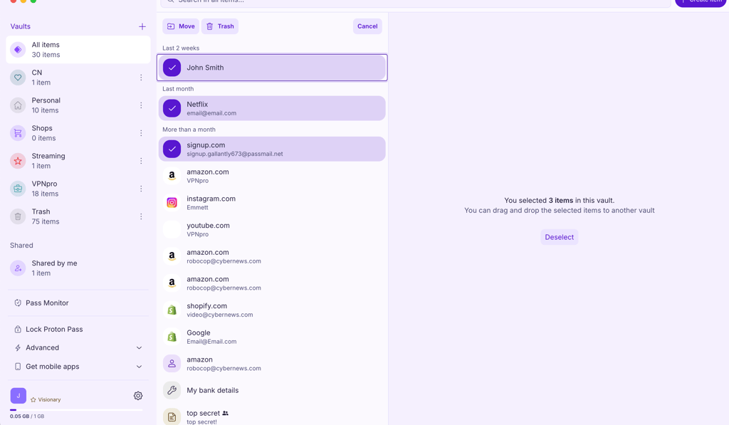 Proton Pass desktop interface