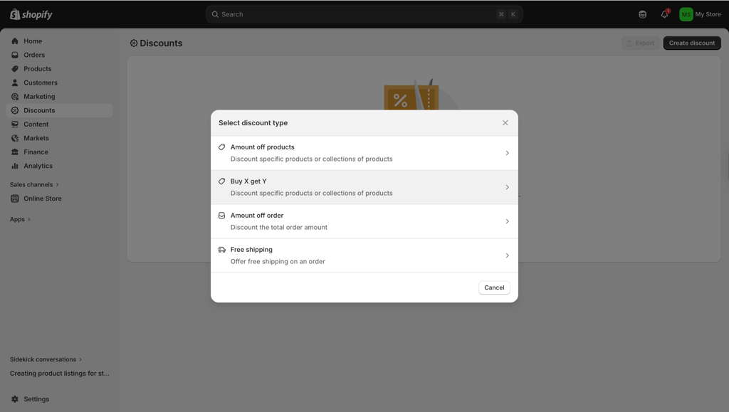 Shopify Discounts feature