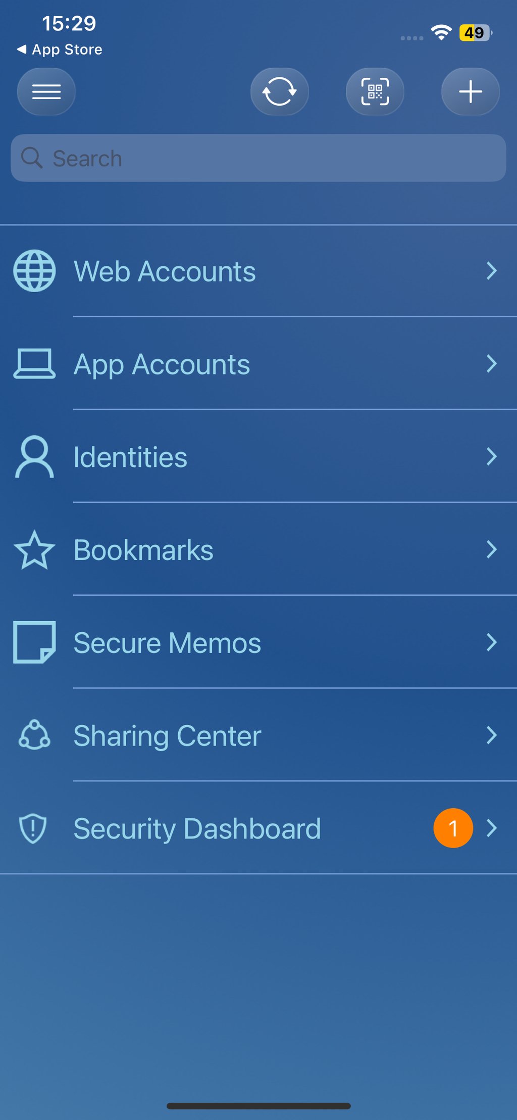 sticky password mobile interface