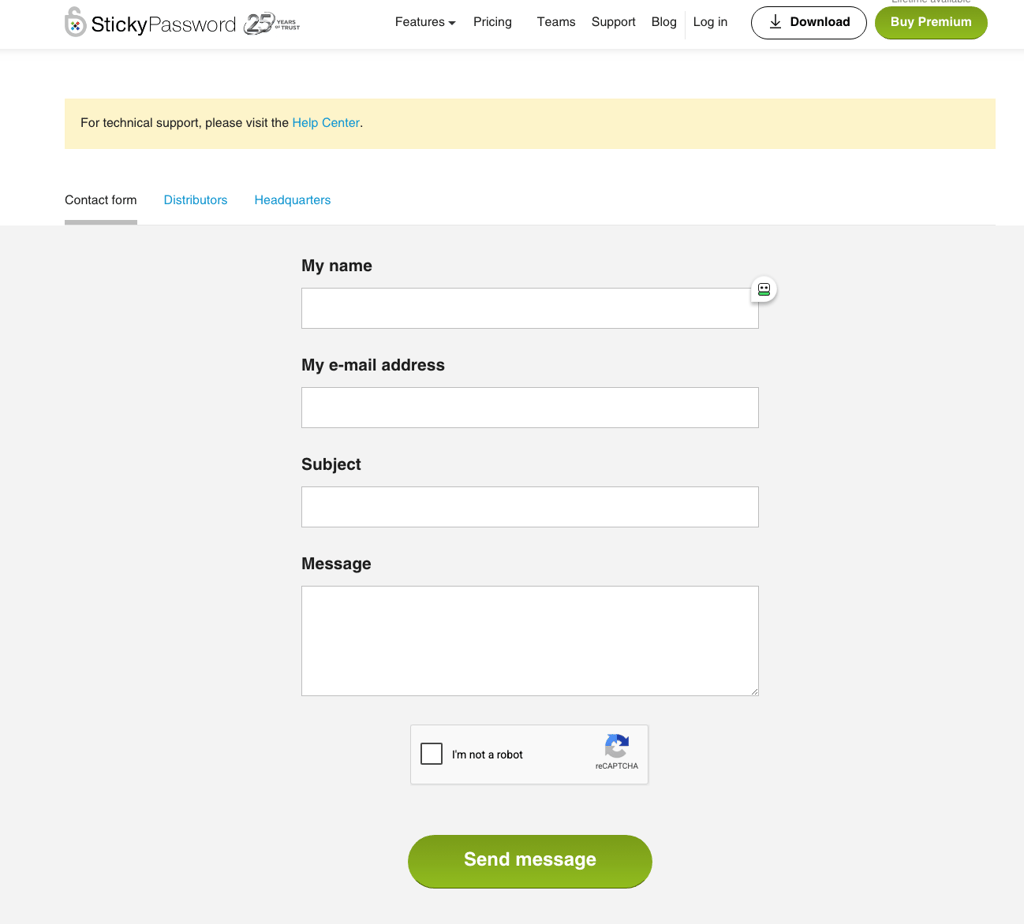 stickypassword support