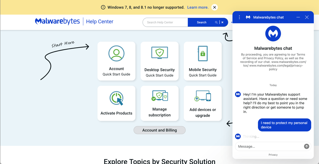 malwarebytes support