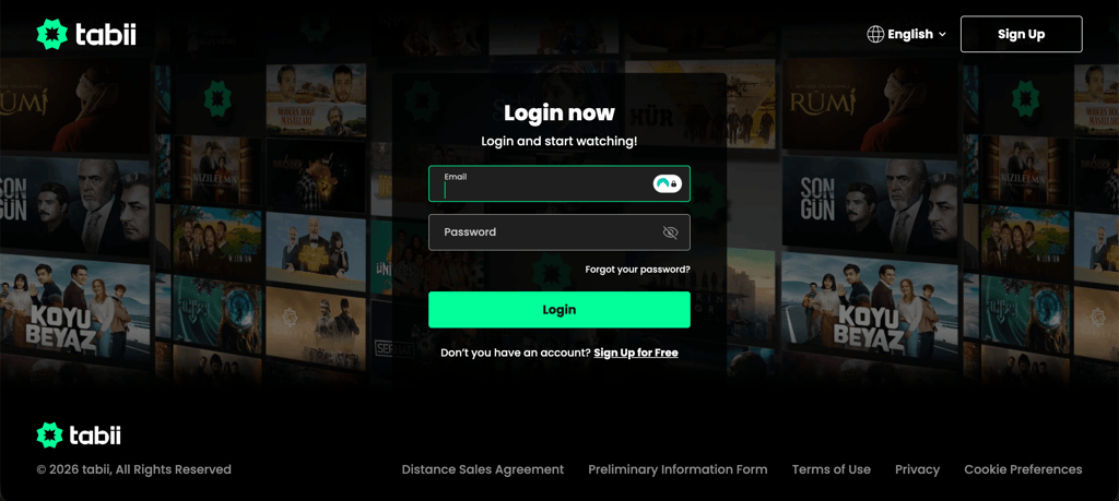 tabii register new