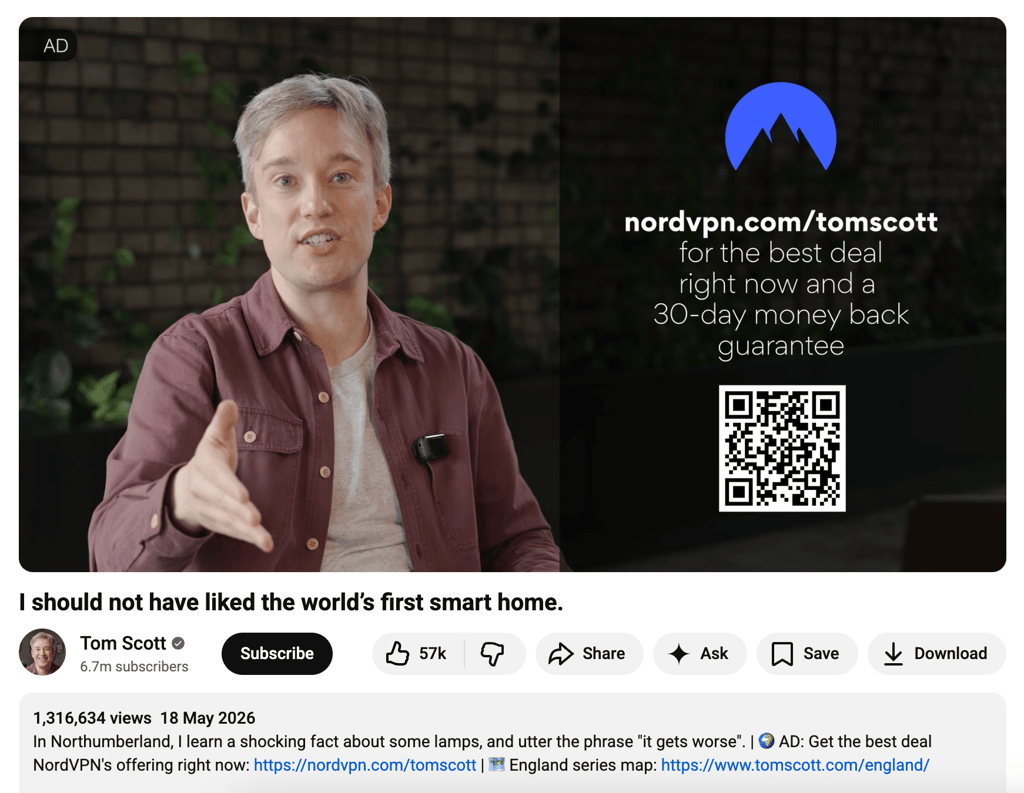 tom scott nordvpn code