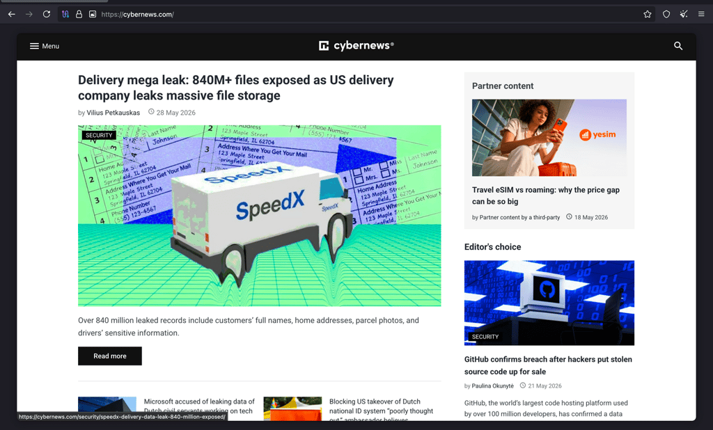 Tor accessing Cybernews