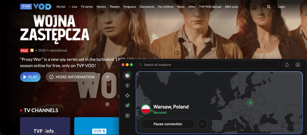 unblocking tvp vod geo restrictions nordvpn new