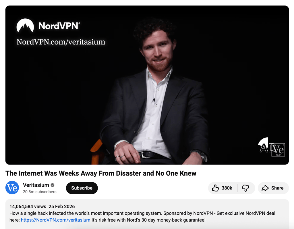 veritasium nordvpn code
