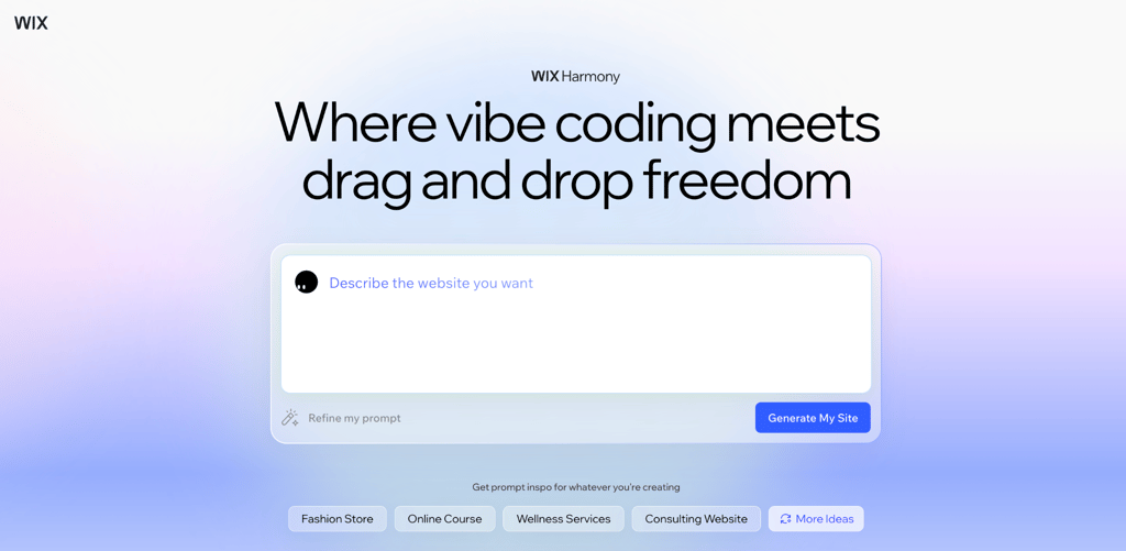 wix harmony ai builder