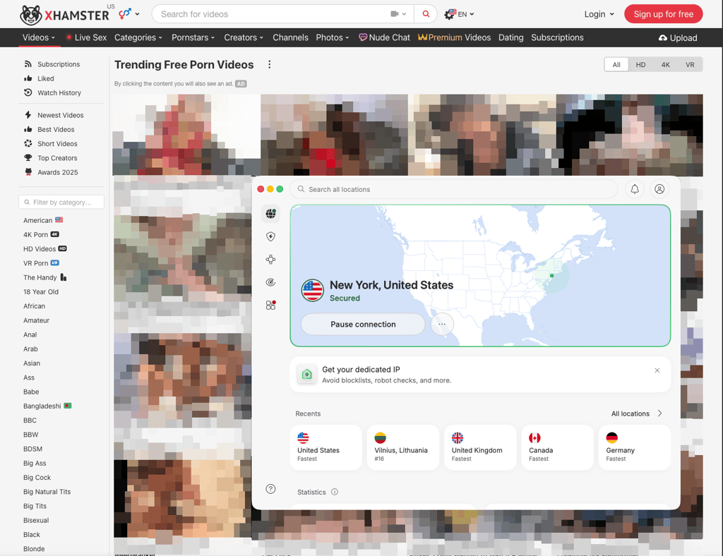 xhamster nordvpn