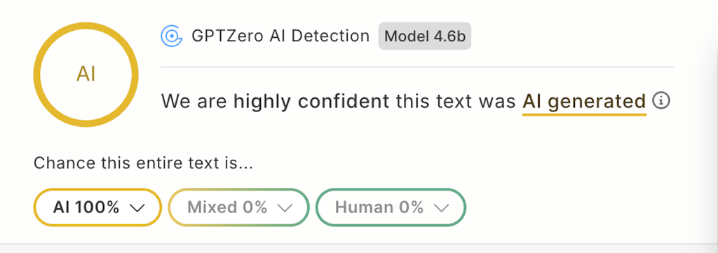 100 ai gptzero