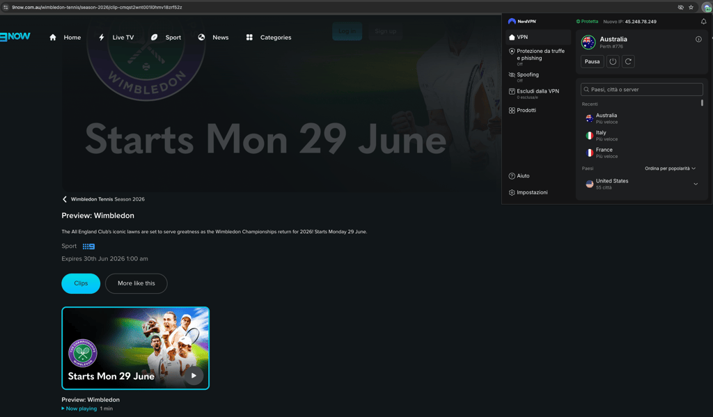 Wimbledon on 9Now