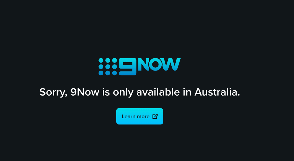 9Now displays an error message when connecting from outside Australia