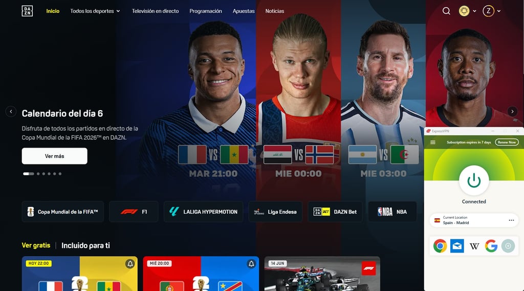 ExpressVPN DAZN Spain