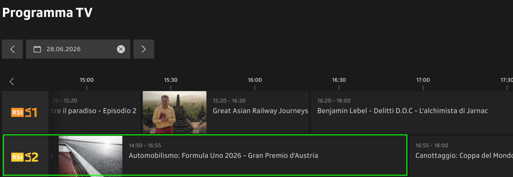 Gran Premio d'Austria su RSI