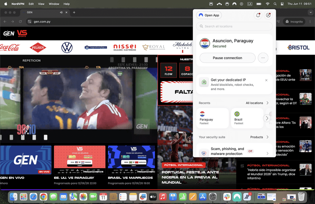 GEN paraguay desbloqueado con NordVPN
